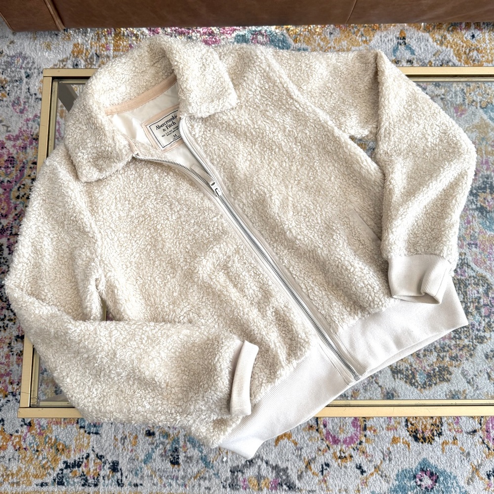 Abercrombie & Fitch Cream Teddy Jacket